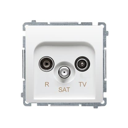 RTV-SAT-läpivientipistorasia 10dB MZAR-SAT10/P.01/11. Perusmoduuli valkoinen Valkoinen