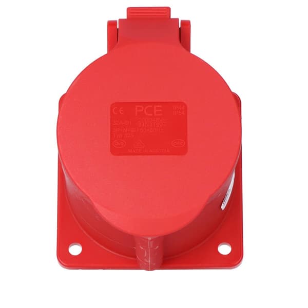 Suora paneelipistorasia 32A 400V 3P+Z+N 75x75mm IP44