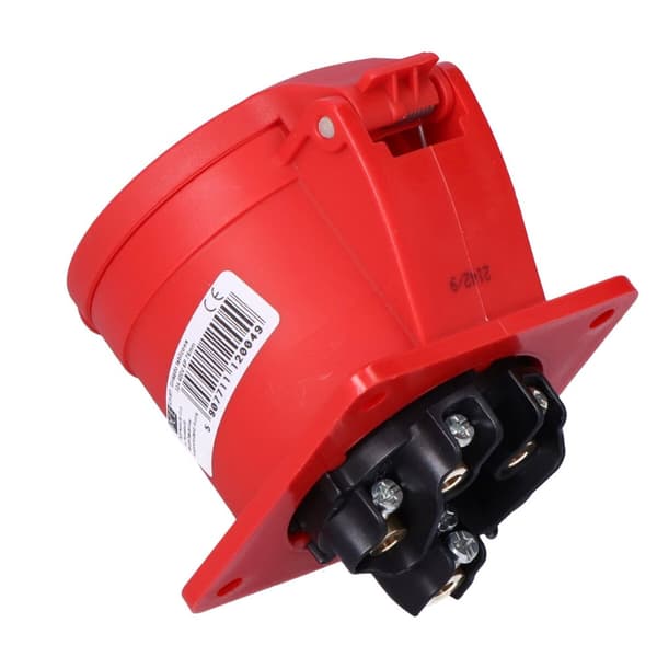 Suora paneelipistorasia 32A 400V 3P+Z+N 75x75mm IP44