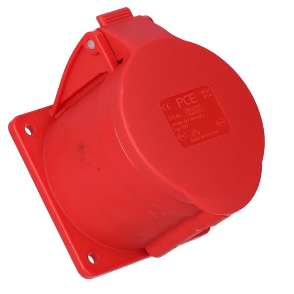 Suora paneelipistorasia 32A 400V 3P+Z+N 75x75mm IP44