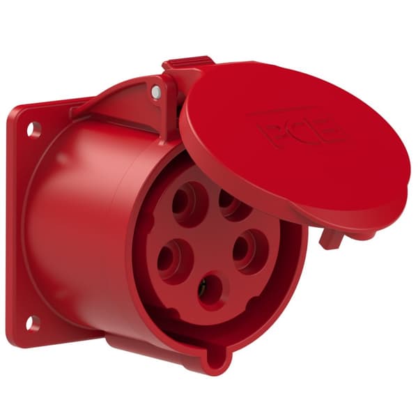 Suora paneelipistorasia 32A 400V 3P+Z+N 75x75mm IP44