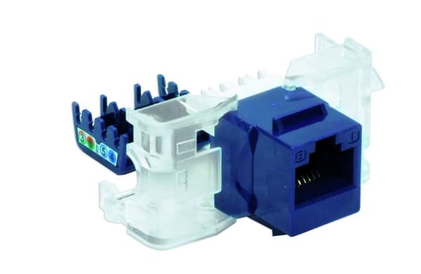 RJ45 UTP cat.5e työkaluton datapistoke, sininen keystone