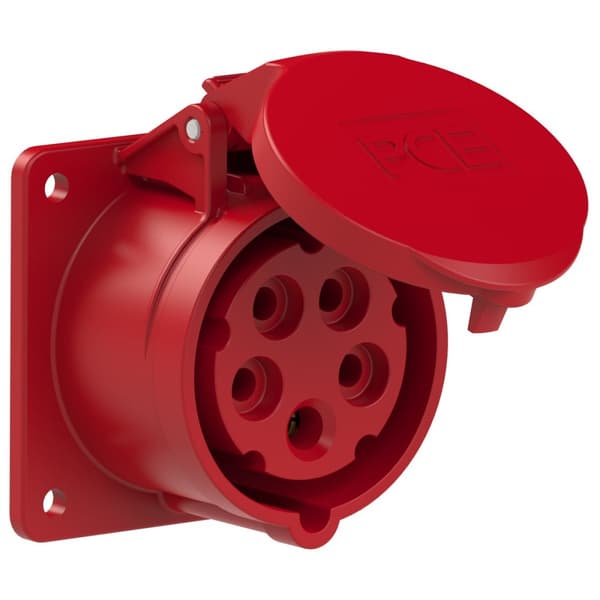 Suora paneelipistorasia 16A 400V 3P+Z+N 75x75mm IP44