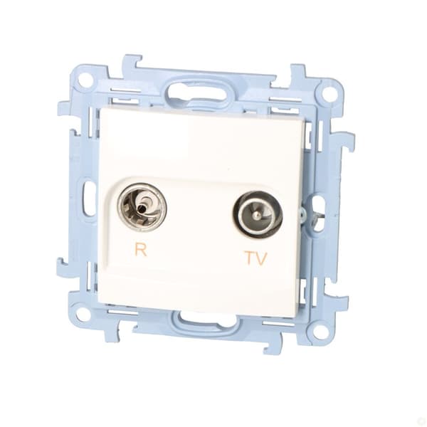 R-TV-antenniliitäntä, lopullinen, erillinen (moduuli), vaimennin TV-1.0 dB, R-1.5 dB, valkoinen Simon10