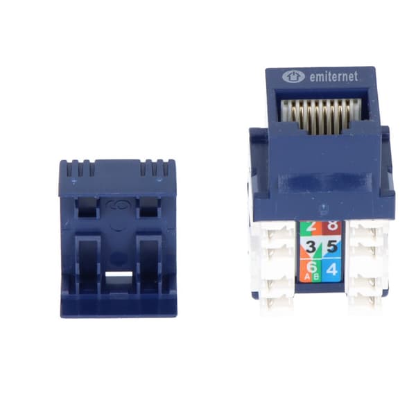 UTP RJ 45 kat. 5e keystone-stikkontakt blå