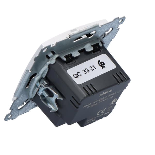 Laturi 2 x USB (moduuli), 2,1 A, 5 V DC, 230 V, valkoinen Simon54