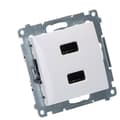 Pikkukuva 2 / 5: Laturi 2 x USB (moduuli), 2,1 A, 5 V DC, 230 V, valkoinen Simon54