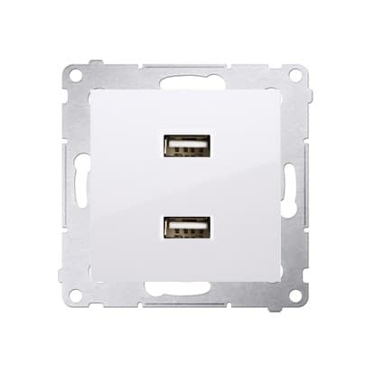 Laturi 2 x USB (moduuli), 2,1 A, 5 V DC, 230 V, valkoinen Simon54 Valkoinen