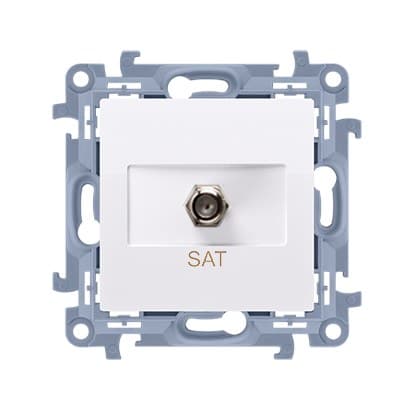 Antennestik type ""F"" enkelt (modul), hvid Simon10 Hvid