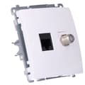 Pikkukuva 2 / 4: Antennipistoke tyyppi "F" + RJ45 cat.6 (moduuli), perusmoduuli valkoinen