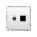 Pikkukuva 1 / 4: Antennipistoke tyyppi "F" + RJ45 cat.6 (moduuli), perusmoduuli valkoinen
