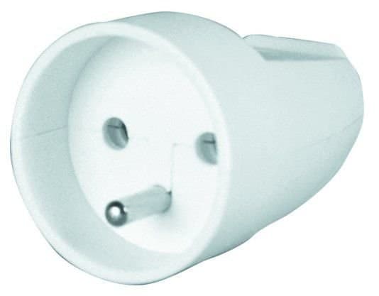 Kannettava pistorasia, jossa tapit S-131/S-6, valkoinen