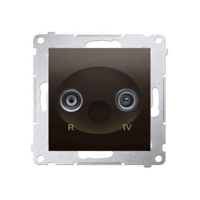 R-TV AC antennefatning, slutmonteret, adskilt (modul), mat bronze (metal) Bronze