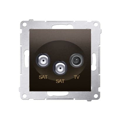 Dobbelt satellitantennestik SAT-SAT-RTV AC (modul), mat bronze (metal)