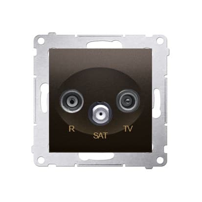 R-TV AC-SAT antennefatning, terminal/terminering (modul), mat bronze (met.)