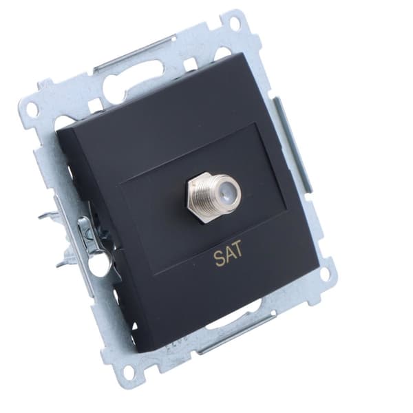 Enkelt SAT-antennestik (modul). Til individuelle installationer, matsort Simon54