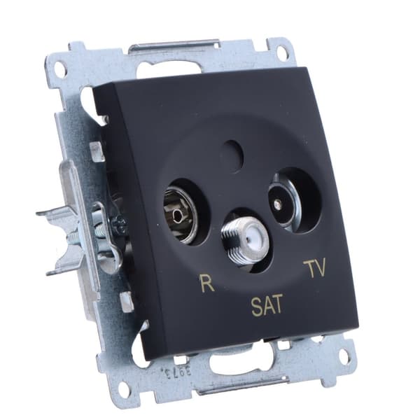 R-TV-SAT-antenniliitäntä, liitin/pääte (moduuli), mattamusta Simon54