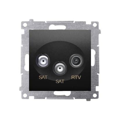 Kaksois-SAT-SAT-RTV satelliittiantenniliitäntä (moduuli), mattamusta Simon54