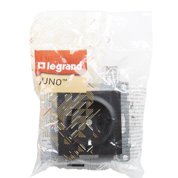 SCHUKO-pistorasia 2P+Z - 16 A - 250 V~ - sulkimella - automaattiset liittimet, BLACK SUNO