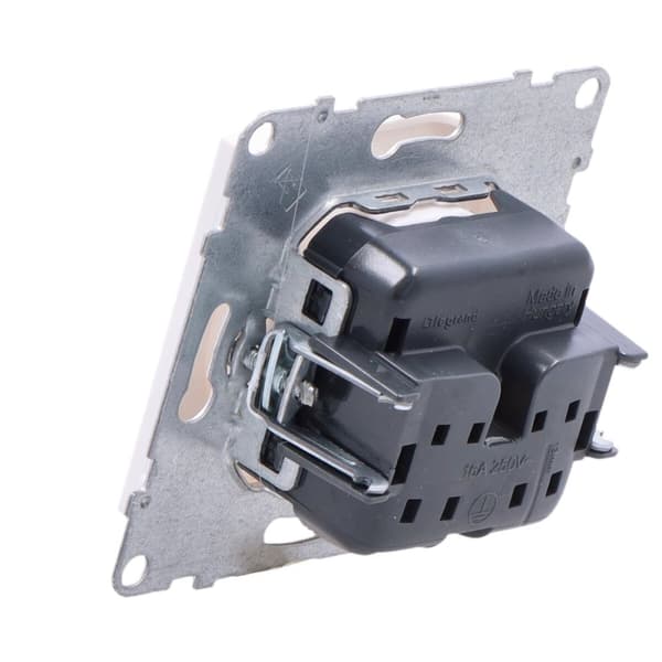 Stikkontakt 2P+Z - - 16 A - 250 V~ - automatiske klemmer, HVID SUNO