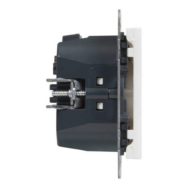 Litteä pistorasia 2P+Z - 16 A - USB-C - 1,5 A - automaattiset liittimet - sulkimella, VALKOINEN SUNO