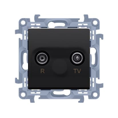 R-TV-antenniliitäntä, erillinen liitin (moduuli), 1x tulo: 5-862 MHz, mattamusta, SIMON10