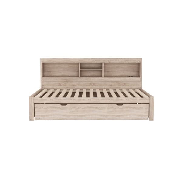 Soffa, Dagbädd, Dagbädd, 90*200cm, Kökssäng, Eluttag + USB, Utan madrass, Naturlig