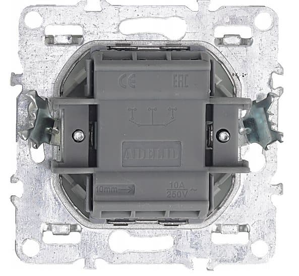 QUADRA lysafbryder QR-W1 enkelt afbryder med ramme.