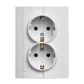 Miniatyrbillede 4 af 6: Dobbelt Schuko-stikkontakt med beskyttelseskontakt, hvid, 220-250V, 2 stikkontakter