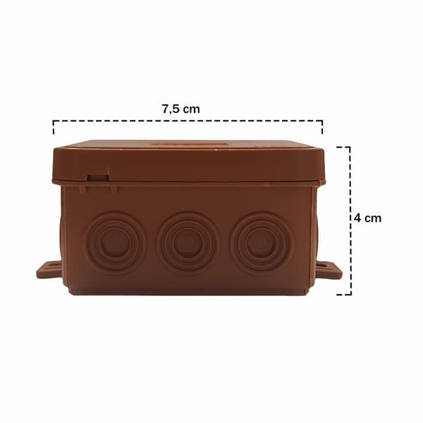 5x Utanpåliggande kopplingsdosa, IP54, brun kopplingsdosa 75 x 75 x 41 mm, 5 st.