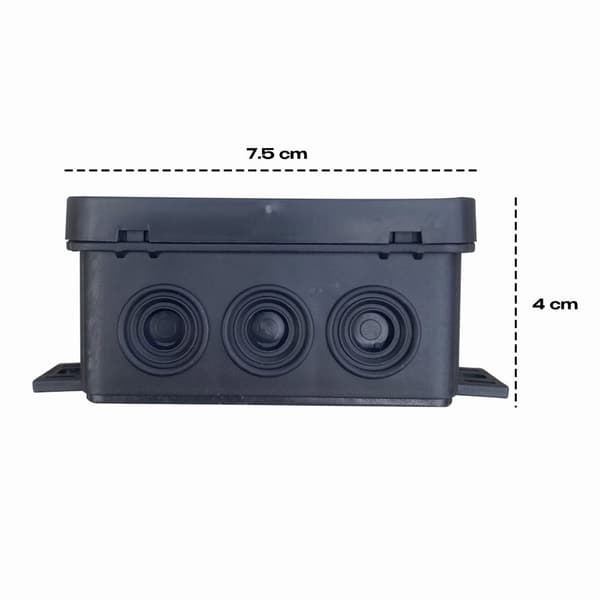 5x Pinta-asennettava kytkentärasia, IP54, musta, 80 x 42 x 41 mm, 5 kpl