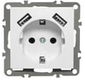 Miniatyrbild 1 av 2: Schuko QUADRA infällt uttag 2x USB 230V 2.1A.