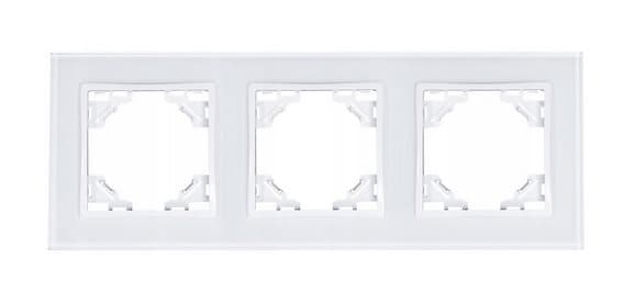 QUADRA tredobbelt glasramme, hvid afbryder.