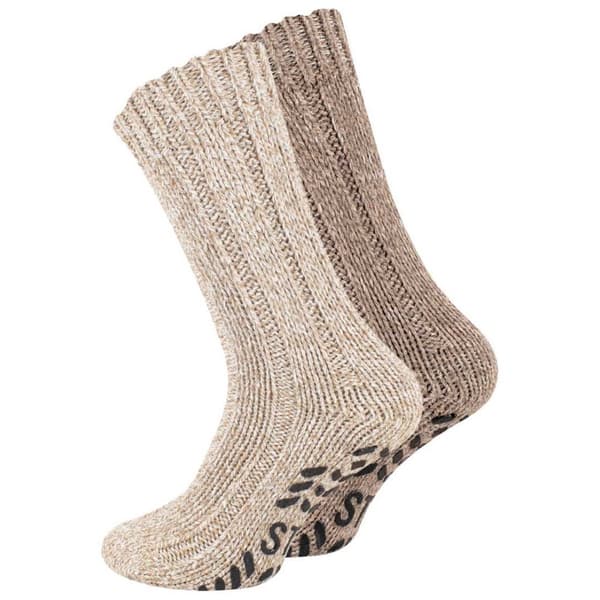 Ullsokker med antiskli 6-Pack Beige/Brun 43-46