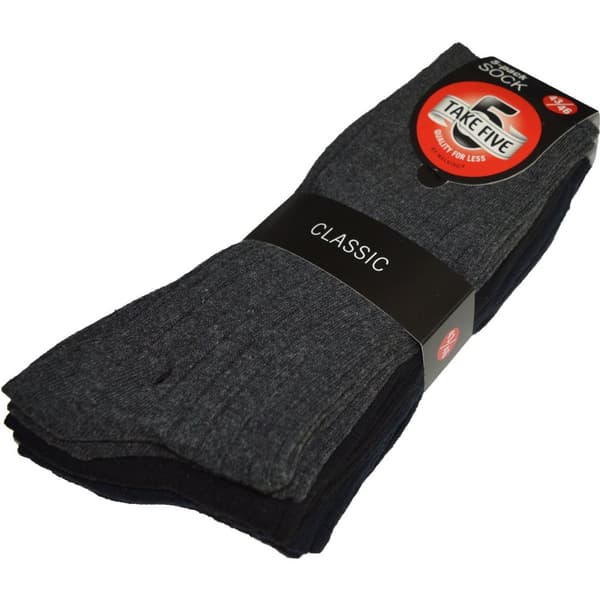 Ribb Strikkede Sokker 10-Pack Blandede Nyanser 43-46