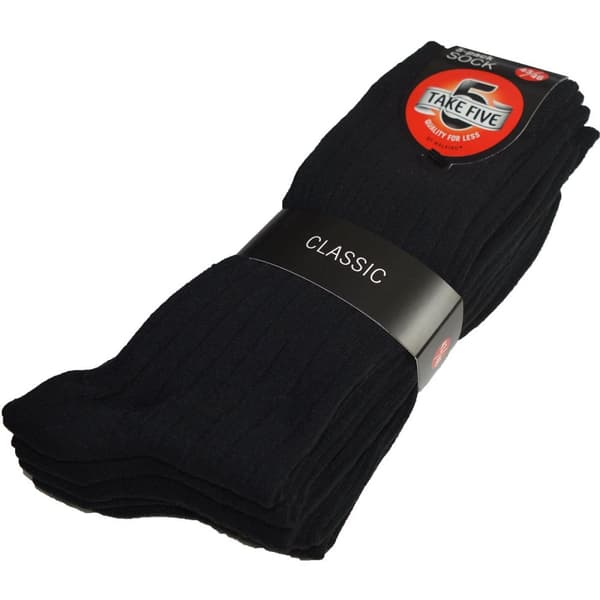 Ribb Strikkede Sokker 15-Pack Svart 39-42