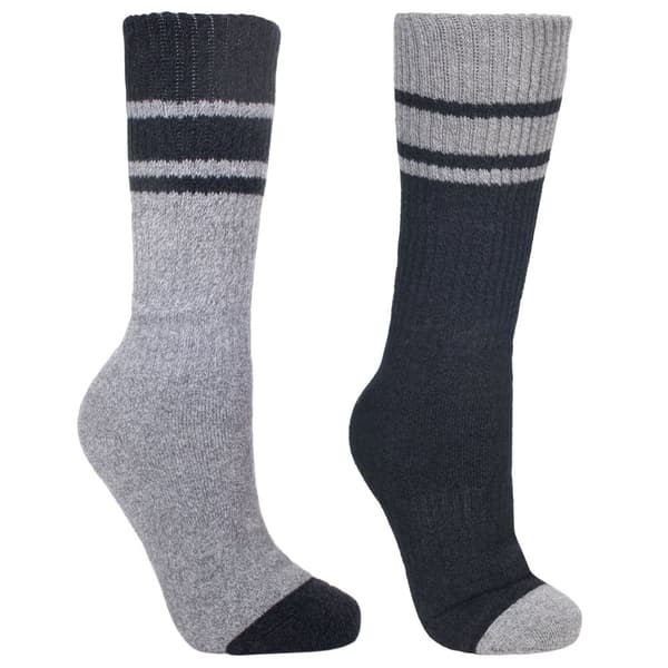 Trespass Herre Hitched tofarvet antiblære vandrestøvler (2 par) Black/Grey Marl 4/7 UK