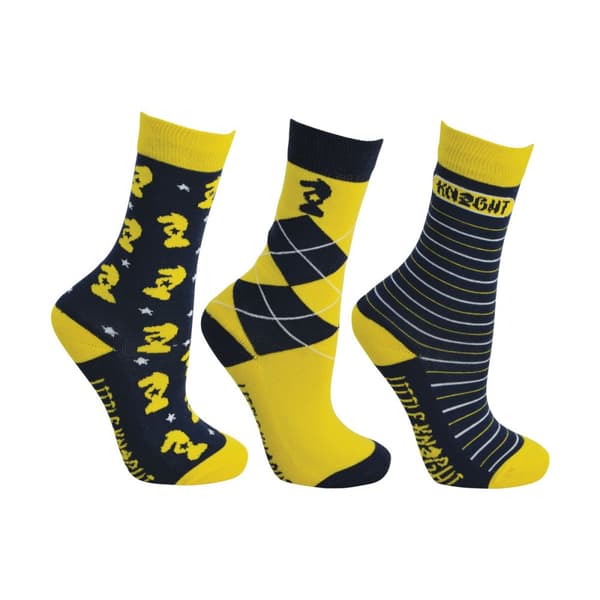 Little Knight Barn/barn Lancelot strumpor (3 st) Navy/Yellow/White 8-12 Child UK