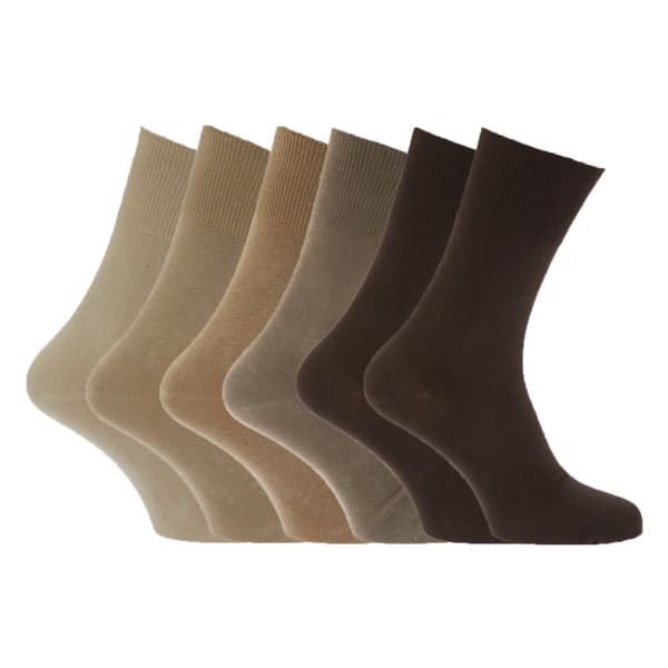 Mens Stay Up Non Elastic Diabetic Socks (Pack Of 6)