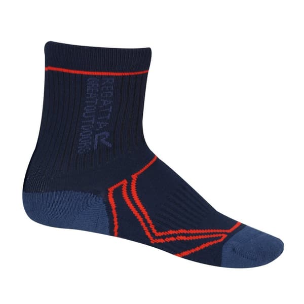 Regatta Great Outdoors Barn/Kids 2 Season Coolmax Trek & Trail strumpor Navy/Amber Glow 13-2 Child UK