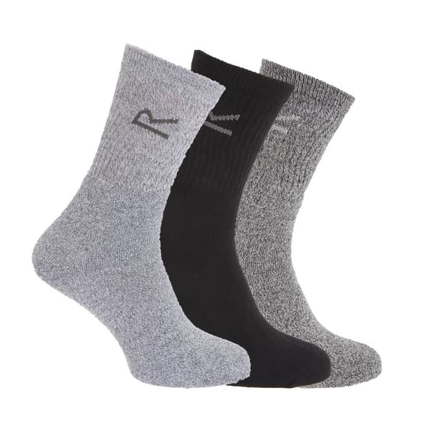 Regatta Great Outdoors Herre fritidssokker i bomuld (pakke med 3) Grey Marl One Size