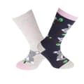 Miniatyrbilde 2 av 2: FLOSO Childrens/Kids Cotton Rich Welly Socks (2 Pairs)
