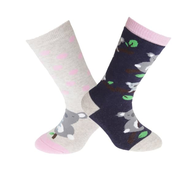 FLOSO Childrens/Kids Cotton Rich Welly Socks (2 Pairs)