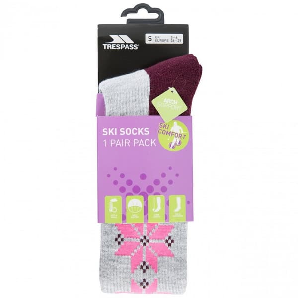 Trespass Womens/Ladies Snowfall Thermal Ski Socks (Pack Of 1)