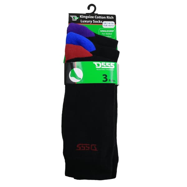 Duke Mens D555 Pheonix Cotton Kingsize Socks (Pack of 3)