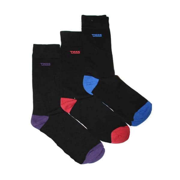 Duke Mens D555 Pheonix Cotton Kingsize Socks (Pack of 3) Blue/Red/Purple 11-13 UK