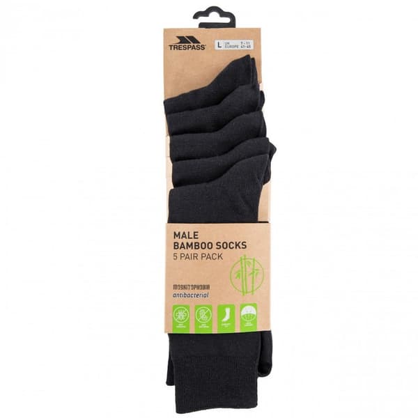 Trespass Daglige vandresokker til mænd (pakke med 5 stk.) Black 7-11 UK