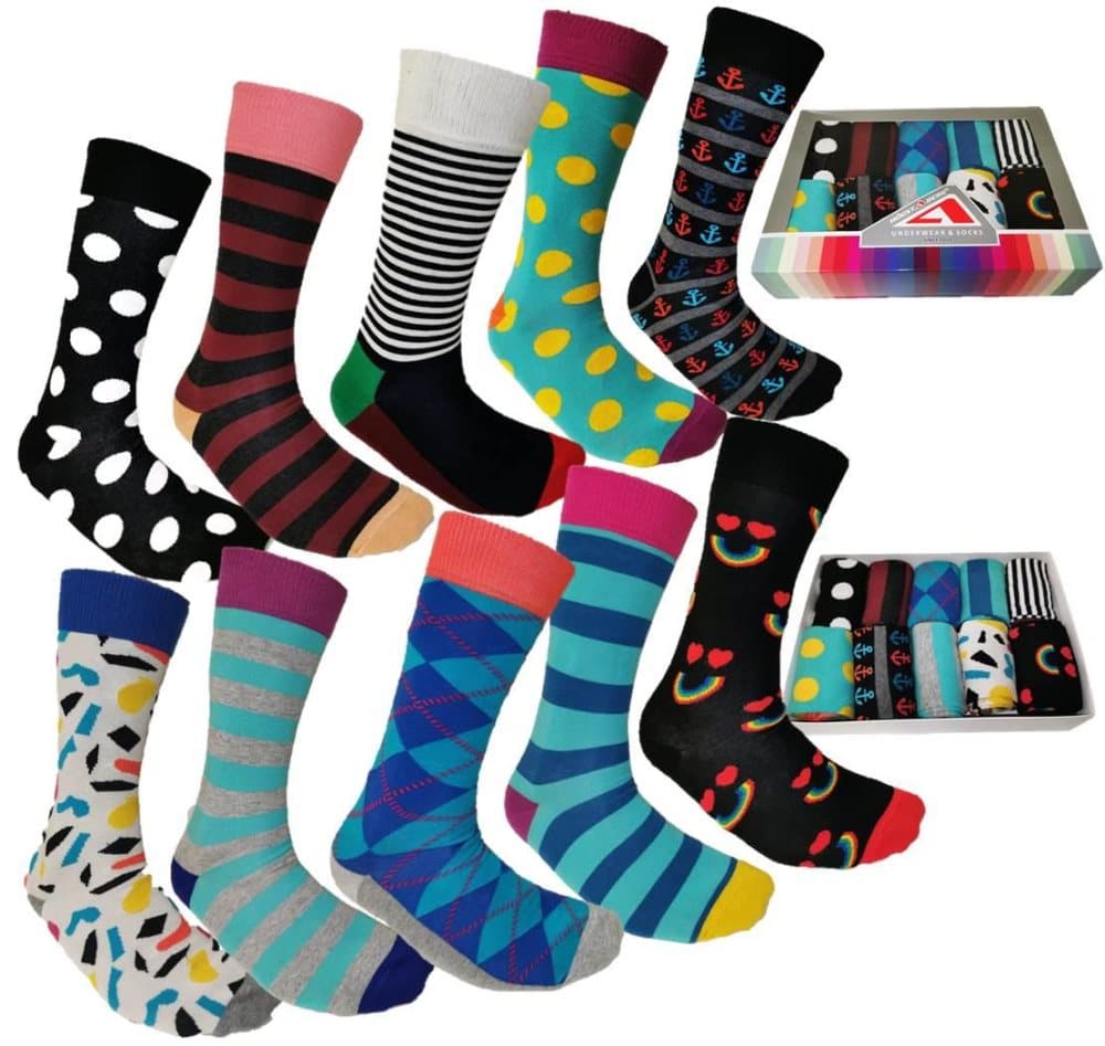 Färgglada Strumpor 10 Par -Socks Storlek 40-45