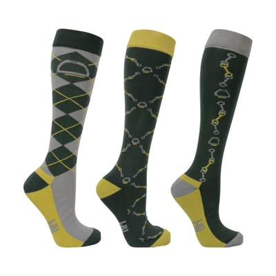 HyFASHION Unisex Adult Elegant Stirrup and Bit Socks (Pack of 3)