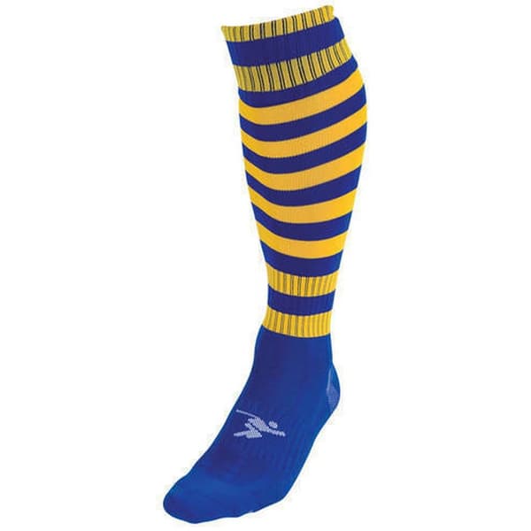Precision Unisex Adult Pro Hooped Football Socks för vuxna Royal Blue/Gold 7 UK-12 UK